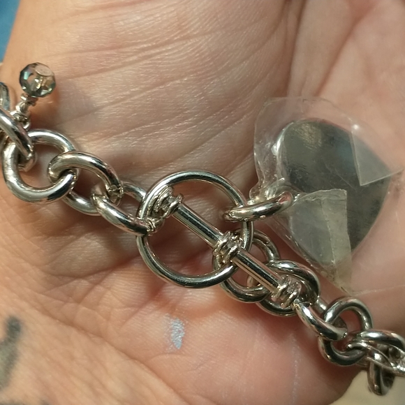 Silver bracelet with magical blue and black crystals - Picture 3 of 5